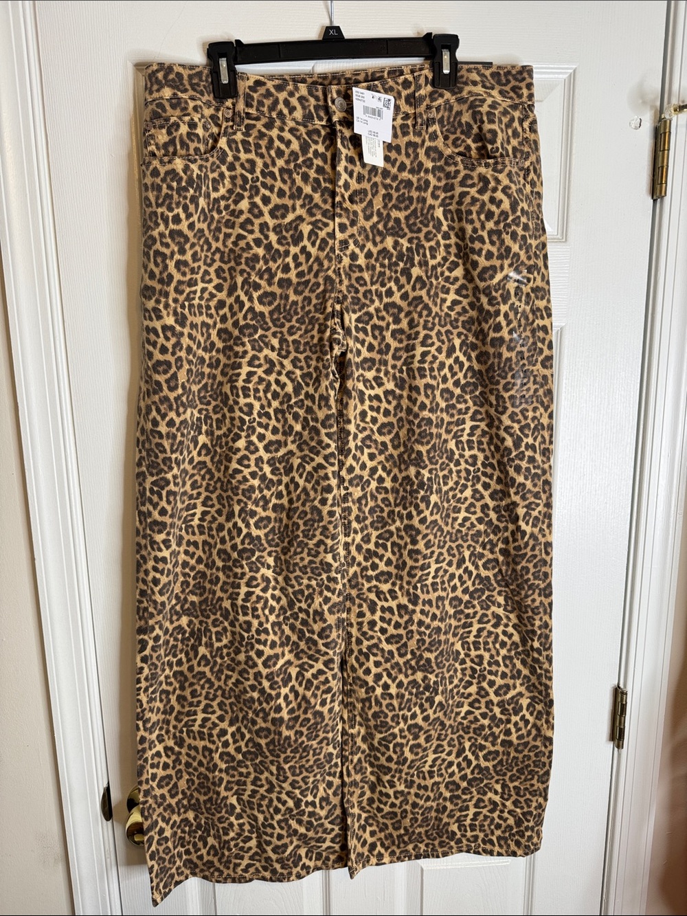 AE Baggy Wide Leg Leopard Print Low Rise Jeans Size 14L - Picture 2 of 8